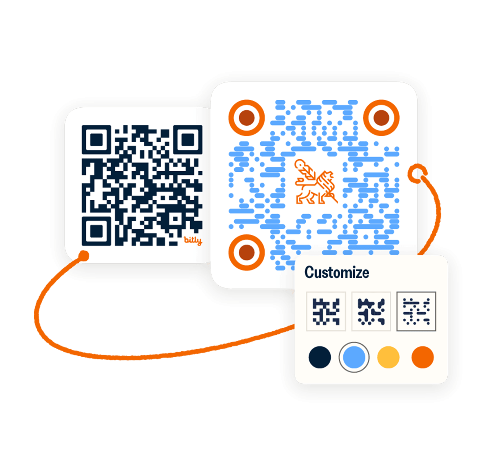 Options de code QR et échantillon de couleurs disponibles